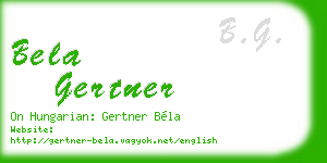 bela gertner business card